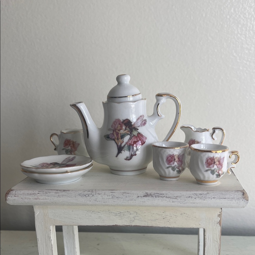 Miniature Reutter Porcelain Flower Fairies Tea Set